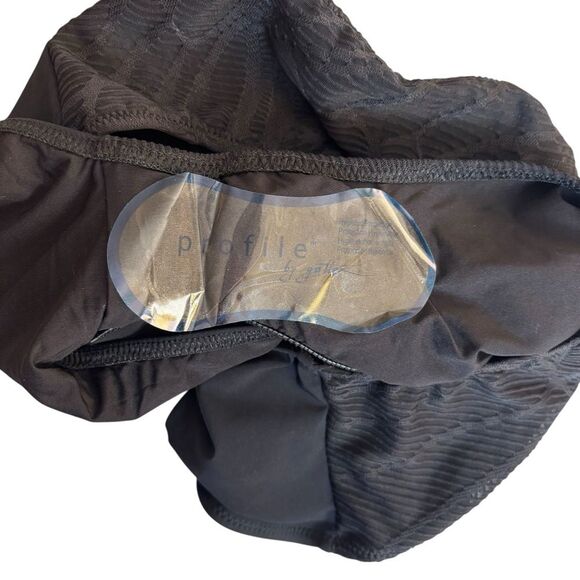 Profile By Gottex Black High Waist Full Coverage Bikini Bottoms Size 16 NEW $44 - Picture 4 of 6